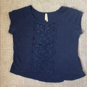Lace Front Blue Tee